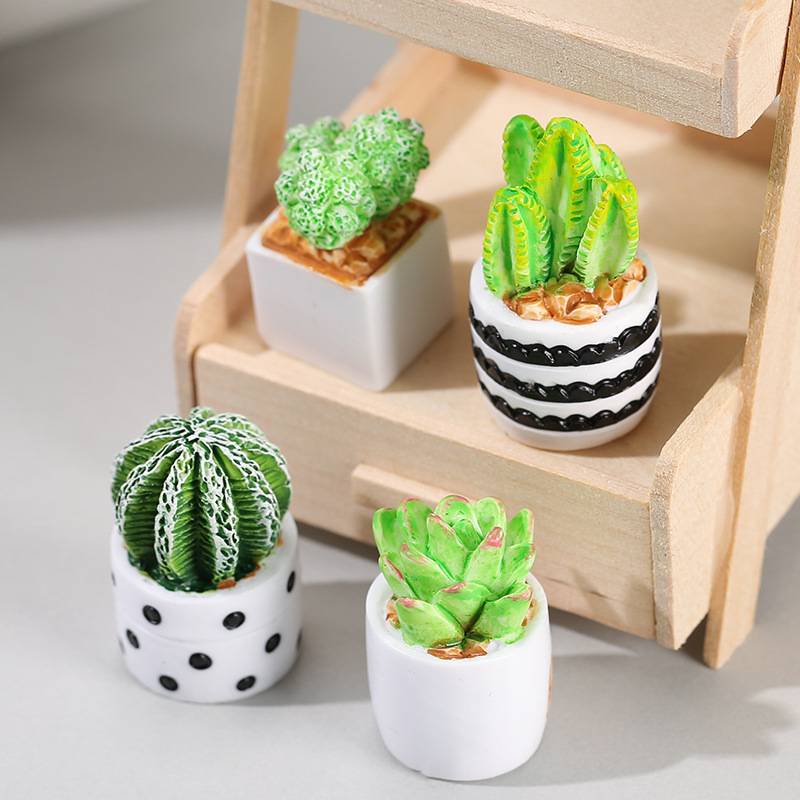 Cactus Mix Pot - 4 pezzi/set di mini ornamenti succulenti