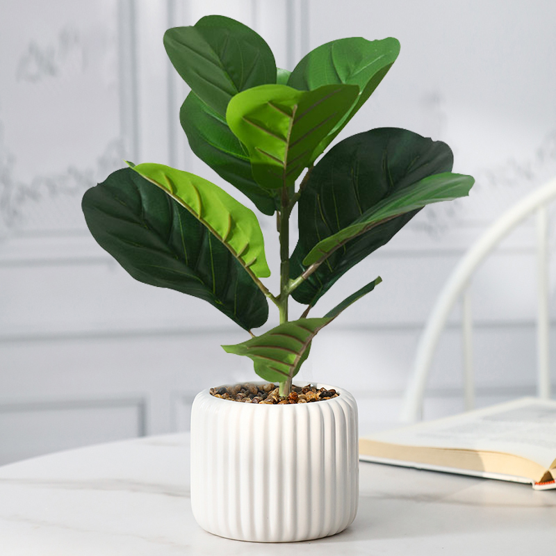Rubber Plant Ficus - 38 centimetri Falso Ficus Albero Artificiale